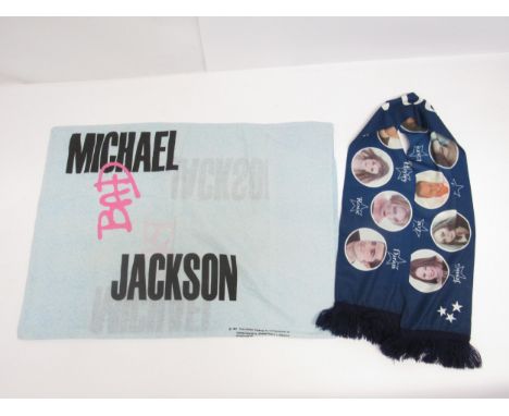 A Michael Jackson 'Bad' pillowcase, purchased by the vendor from the merchandise stand at a Jackson concert at Wembley Stadiu