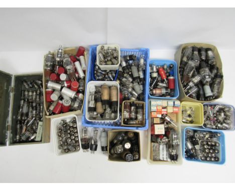 A collection of vintage radio valves/tubes