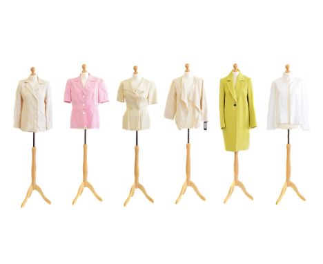 A selection of designer clothing, to include a Christian Aujard Paris jacket, a Laurel gingham jacket with mother of pearl bu
