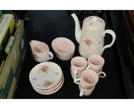Mintons Rosetta pattern coffee service, the pink ground with foliate decoration, place settings for six (qty)