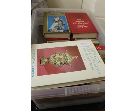 Antiques reference books, to include 18th Century German Porcelain, Old Worcester China, Minton Pottery and Porcelain of the 