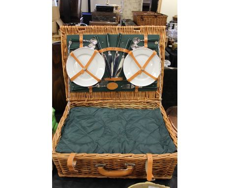 St Michael from Marks &amp; Spencer wicker picnic hamper, the fitted interior with place settings for four