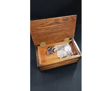 JEWELLERY BOX AND SILVER JEWELLERY