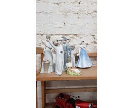 SHELF LOT FIGURES TO INCLUDE DOULTON AND LLADRO 