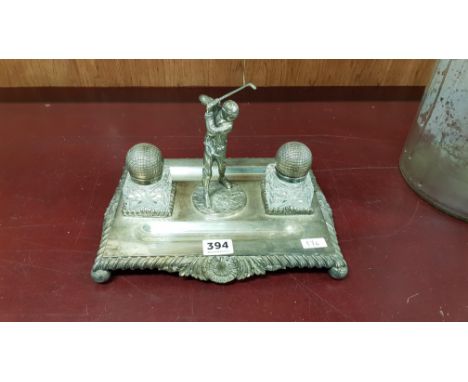 EPNS GOLF DESK INKWELL SET 