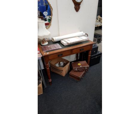 LEATHER INLAID TABLE 