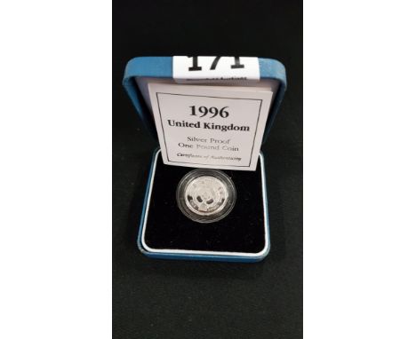 SILVER PROOF £1 COIN 1996