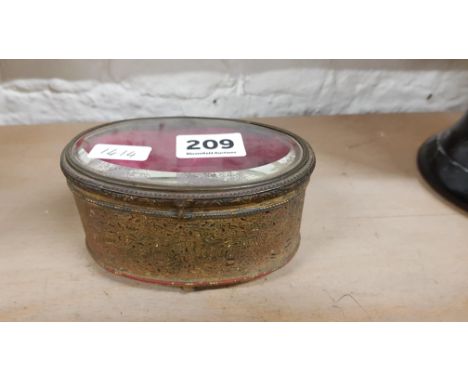 ANTIQUE BEVELLED GLASS TRINKET BOX 