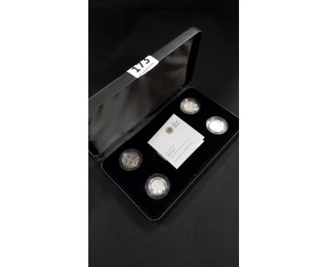 SILVER PROOF ONE POUND COIN SET - 4 COINS 