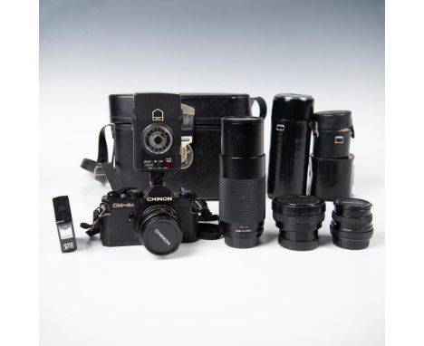 The camera is a manual SLR with a self-timer; 5.5"L x 2.5"W x 3.5"H. The Chinon CM-4s was introduced in 1982. Prime Chinon 28