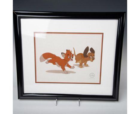 Limited-Edition Serigraph Cel of Todd and Copper from the 1981 Walt Disney Studio film The Fox and the Hound. Disney's artist