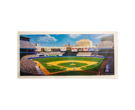 Full color print of Yankee Stadium&nbsp;Matinee, a sold-out lithograph by William Feldman. It's July 25, 1988. In Yankee Stad