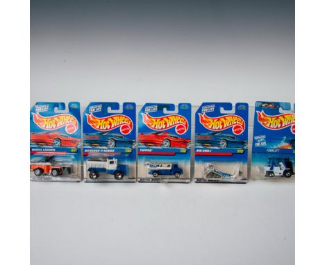 A set of 5 Hot Wheels toy cars that consists of the Big Chill (Collector #779), the Forklift (Collector #642), the Wheel Load