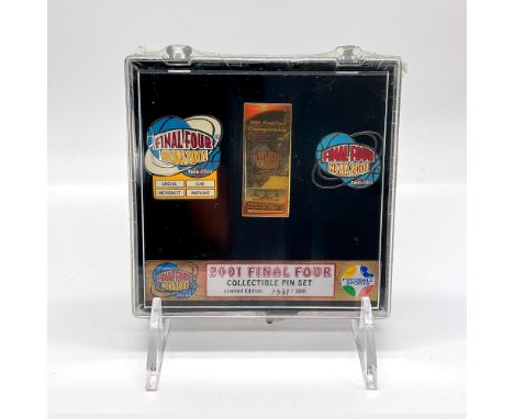 Three limited edition collectible pins for the Final Four April 2nd 2001 NCAA semifinal championship.Arizona vs. Duke and Mic