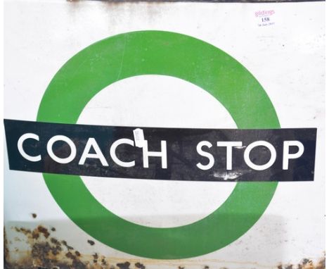 Enamel COACH STOP sign, width 46cm.