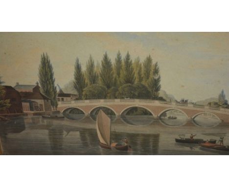 A View of the Thames, aquatint, published 1824, 29cm x 48cm, various prints and other pictures.