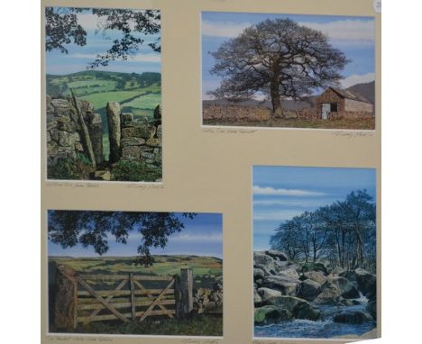 After Richard Martin, Yorkshire Dales, an arrangement of four colour prints, signed and titled in the margin, mounted and fra