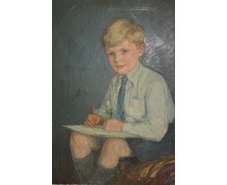 English School, Portrait of a Boy, oil on canvas, 70cm x 55cm.