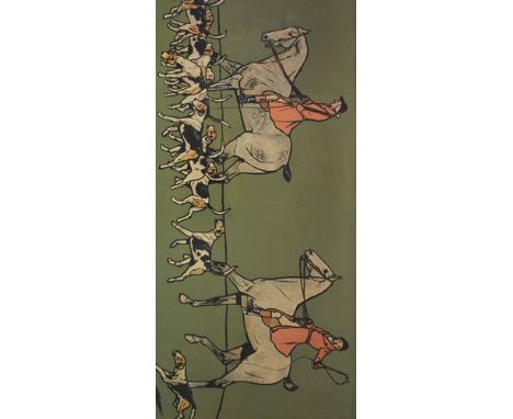 After Cecil Alden, The Hunt, a pair of coloured prints, visible, 26cm x 70cm.
