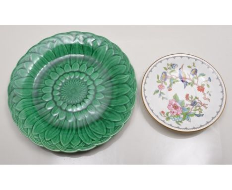 Wedgwood part breakfast service, Cuckoo pattern, two Wedgwood green glazed dessert plates and Aynsley Pembroke pattern teawar
