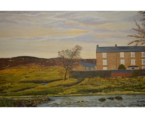 Steve Smith, Burnstones, signed and dated 1977, oil on canvas, 50cm x 76cm, colour print after Thomas Lawrence and two prints