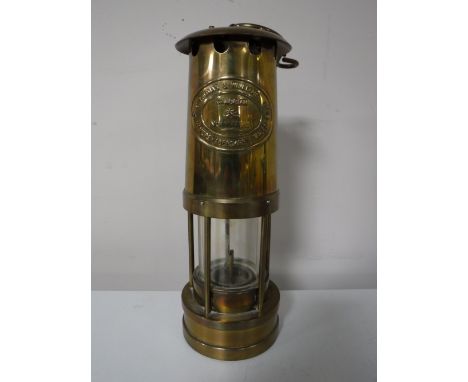 An E. Thomas & William's brass miners Eccles lamp  