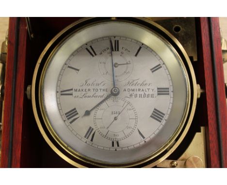 A fine quality boxed chronometer by John Fletcher, maker to the Admiralty, 48 Lombard street, London. CONDITION REPORT: The k