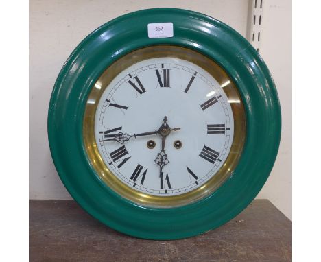 A French painted pine orchard wall clock 