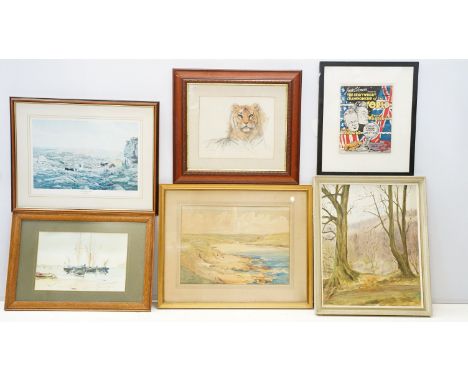Alexander Edward Waite (British, 1888 - 1958), beach scene, watercolour, signed lower left and dated 1932, 31.5 x 44cm, frame