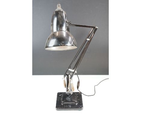 Black vintage retro Herbert Terry anglepoise lamp on rectangular base 