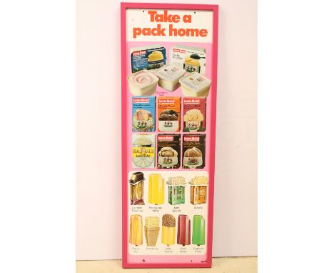 Lyons Maid vintage enamel 'take a pack home'&nbsp; ice cream enamel sign. Framed. Measures 79 x 28cm.