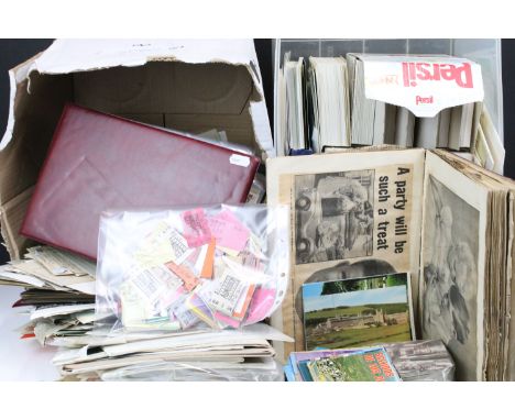 Collection of assorted ephemera and postcards to include a large quantity of PHQ's, an album of mostly Wills cigarette cards 