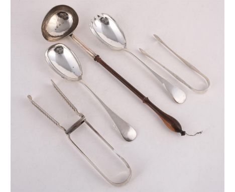 
	
		A COLLECTION OF SILVER FLATWARE
		To include: an Edwardian pair of serving tongs by Goldsmiths &amp; Silversmiths Co. Lt