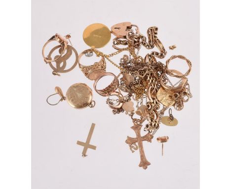 
	
		A COLLECTION OF VARIOUS 9 CARAT GOLD AND GOLD COLOURED JEWELLERY ITEMS 
		To include a 9 carat gold St Christopher penda