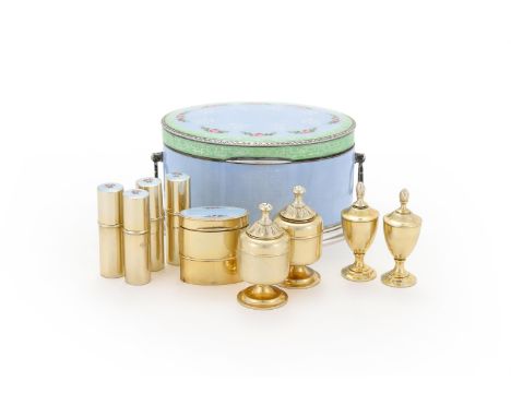 
	
		A SILVER AND ENAMEL OVAL PERFUME BOX
		SPONSOR&#39;S MARK FOR HAMILTON &amp; CO. (OF CALCUTTA), IMPORT MARK FOR LONDON 1