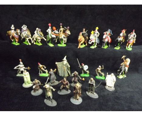 Britains Plastic Knights in Armor and Lord of the Rings Painted Metal Figures. Also a Crescent plastic Knight, a Britains Ind