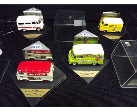 4 x City Models Vans. Model LE7 Morris Lynoith Ambulance(261 of 500), CV014 Renault Estafette 1959 'Chocolat Menier', CV015 M