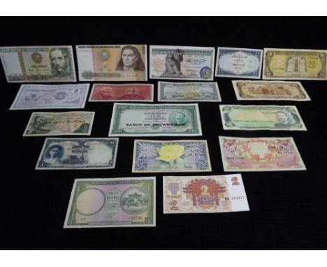 World Banknotes - Peru, Dominican Republic, Egypy, Turkey, Macedonia, Cambodia, Indonesia, Mozambique, Vietnam, Latvia and In
