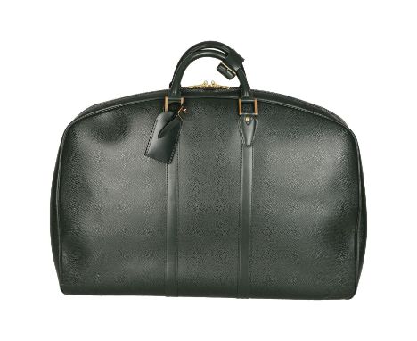 LOUIS VUITTON VINTAGE Weekender "KENDALL GM", Koll..1995, NP.: ca. 2.400,-€ Taiga Leder in Tannengrün mit goldfarbener Hardwa