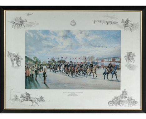 A framed limited edition print #72/150 Royal Military Police signed in pencil 