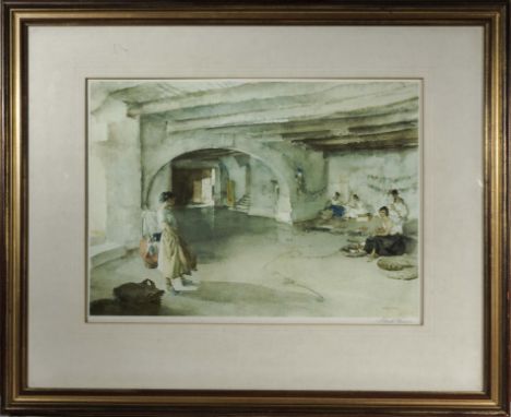 A framed Russell Flint print, signed. Image size 42cm x 59cm
