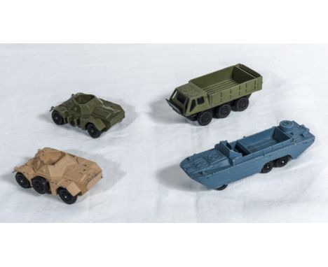 Four Dinky diecast army vehicles 