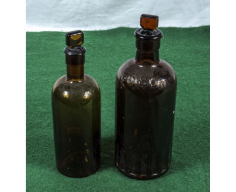 Two vintage poison bottles 