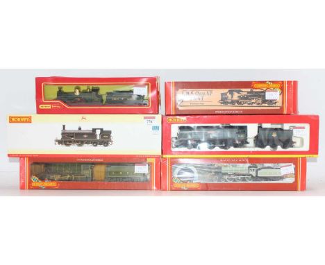 Six Hornby locos: R2506 Class M7 tank 0-4-0 BR 30108 lined black weathered DCC ready (E-BE); R2388 BB Class 4-6-2 ‘605 Squadr