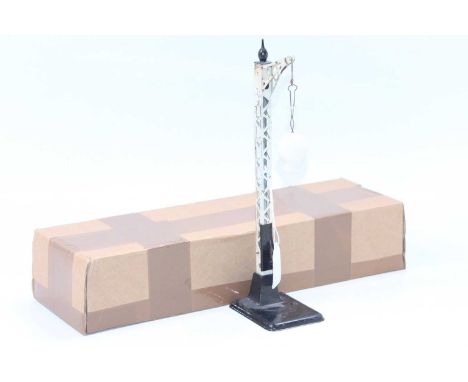 Early 1920’s Hornby No.1 Lamp Standard, black base &amp; finial, white lattice post, black ratchet panel (VG-E)