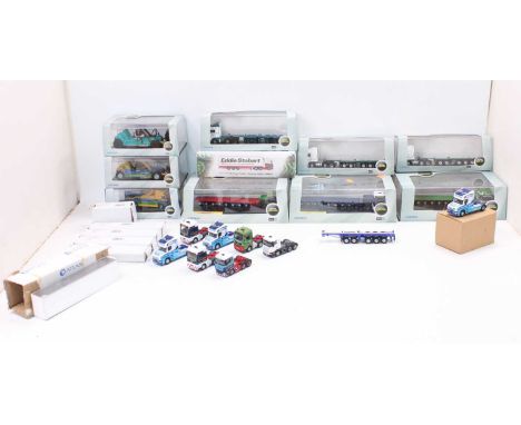 Two boxes containing a quantity of mainly Oxford 1/76 scale commercial vehicles and accessories, mixed examples to include a 