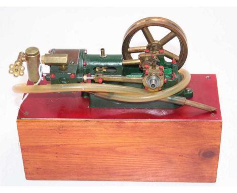 A Stuart Turner No.10H horizontal mill engine, comprising single oscillating cylinder with slip eccentric and heavy spoked fl