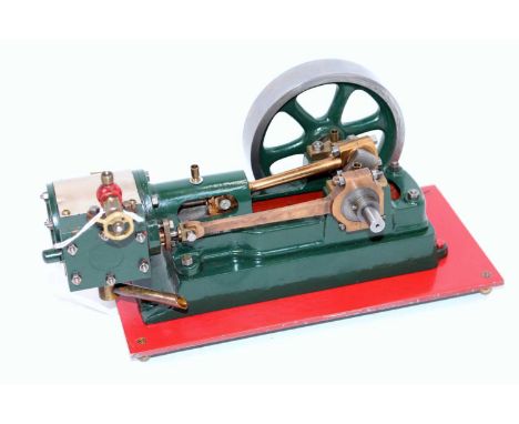 Stuart Turner No.8 horizontal single cylinder mill engine, the metal lagged cylinder 1 inch bore by 1 inch stroke, fitted ecc