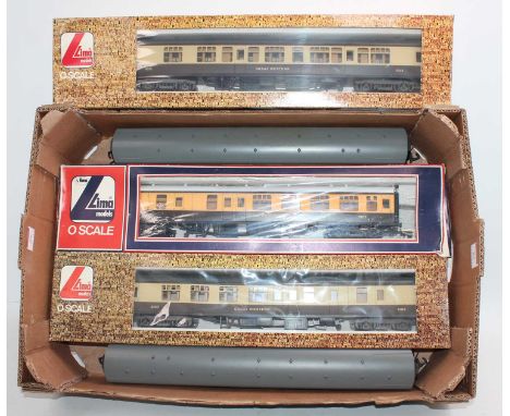 Five Lima 0 gauge bogie coaches: 5 x Great Western brown &amp; cream – 2 x br/2nd 5103 (BE) &amp; 3 x 2nd class 5015; All (E)