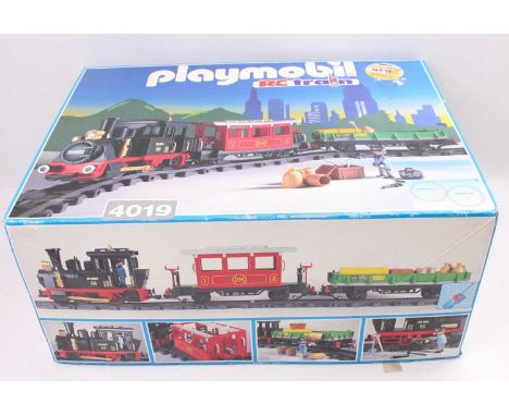 Playmobil No.4019 Old Timer Radio Controlled Train Set, housed in the original box, appears complete